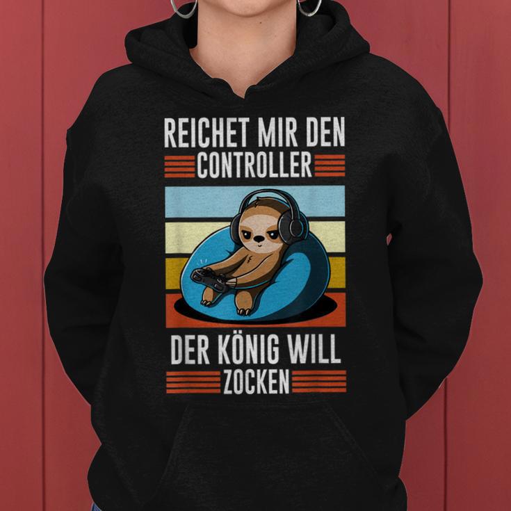 Zocken Reichet Mir Den Controller König Ps5 Konsole Gamer V5 Frauen Hoodie