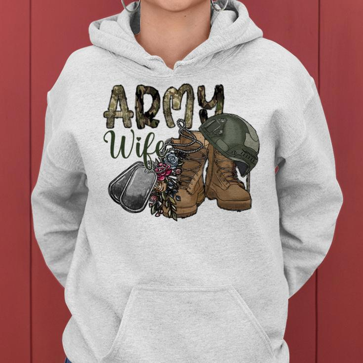 Army Wife Western Cowhide Army Boots Wife Gift Veterans Day Women Hoodie