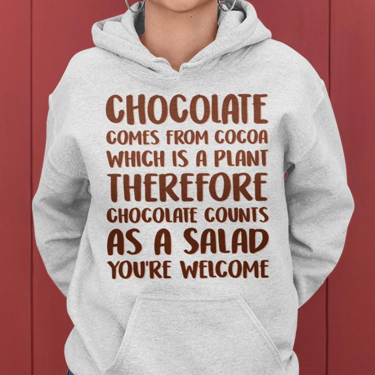 Chocolate Counts As A Salad Funny Women Hoodie