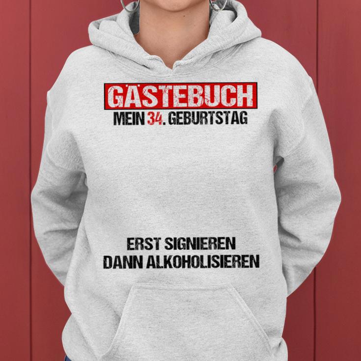 Gästebuch 34 Geburtstag Mann Frau Lustig 34 Geburtstag Deko Frauen Hoodie