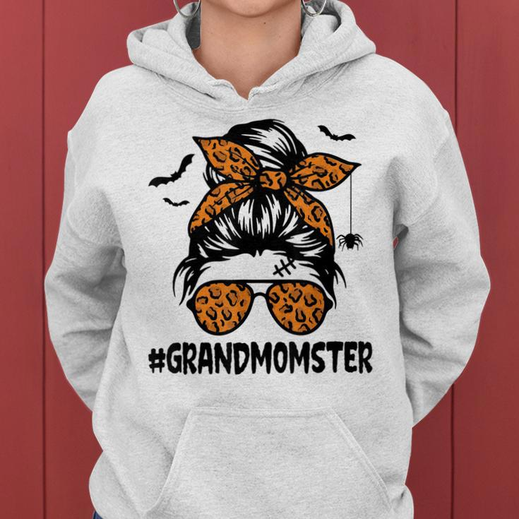 Grandmomster Women Halloween Nana Grandma Messy Bun  Women Hoodie Graphic Print Hooded Sweatshirt