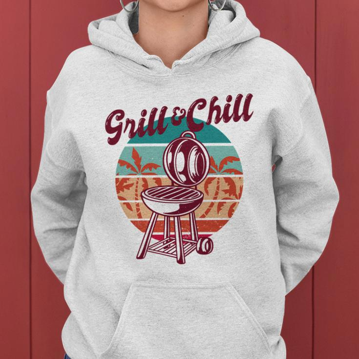 Grill And Chill Vacation Retro Sunset Women Hoodie