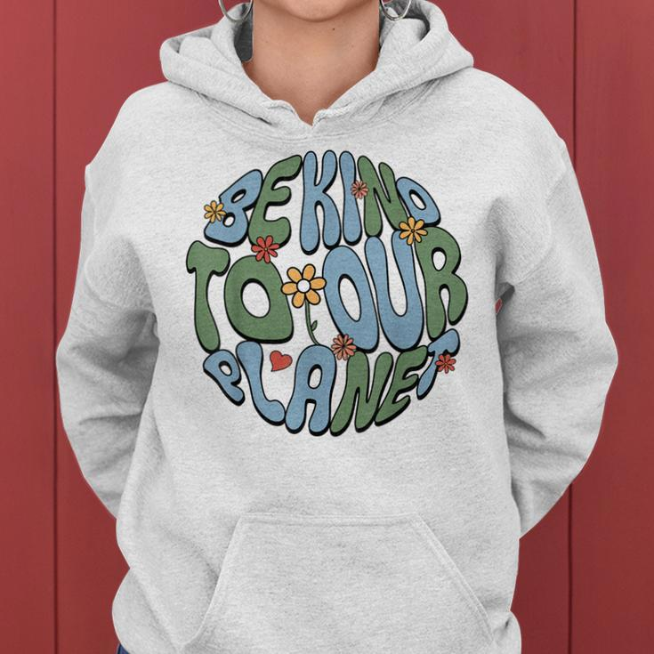 Groovy Earth Day Be Kind To Our Planet Earth Day 2023 Women Hoodie