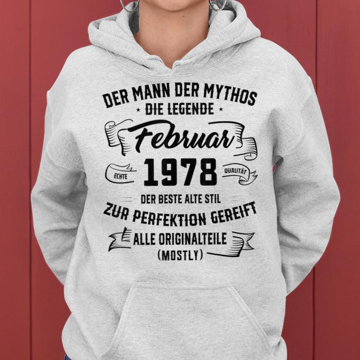 Herren Der Mann Mythos Die Legend Februar 1978 45 Geburtstag Frauen Hoodie