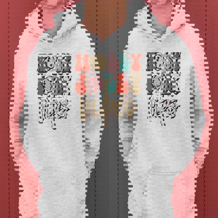 Holly Jolly Vibes Christmas Gifts Women Hoodie Graphic Print Hooded Sweatshirt