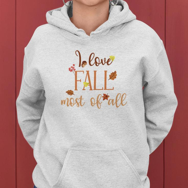 I Love Fall Most Of All Funny Autumn Women Hoodie Graphic Print Hooded Sweatshirt
