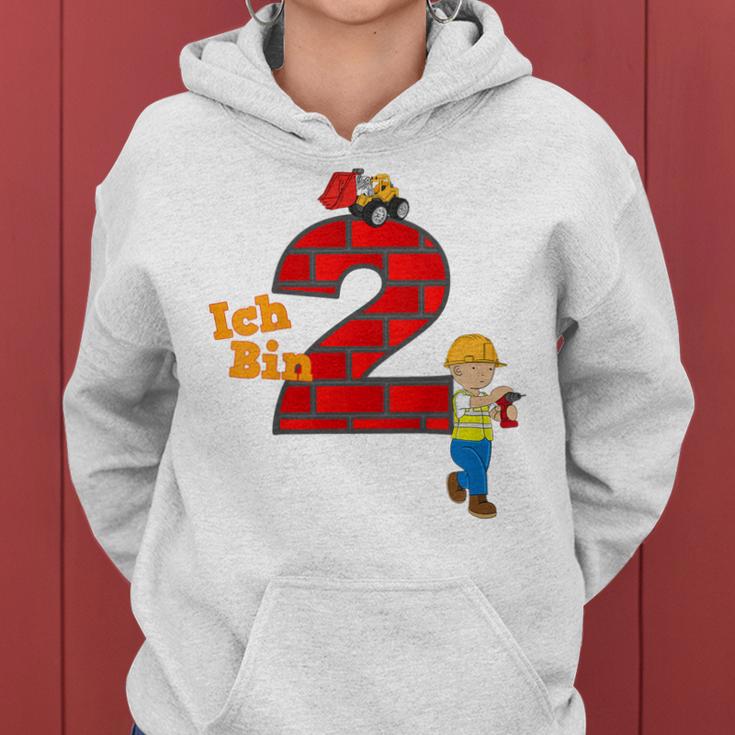 Kinder Geburtstags 2 Jahre Junge Bagger Baumeister Frauen Hoodie