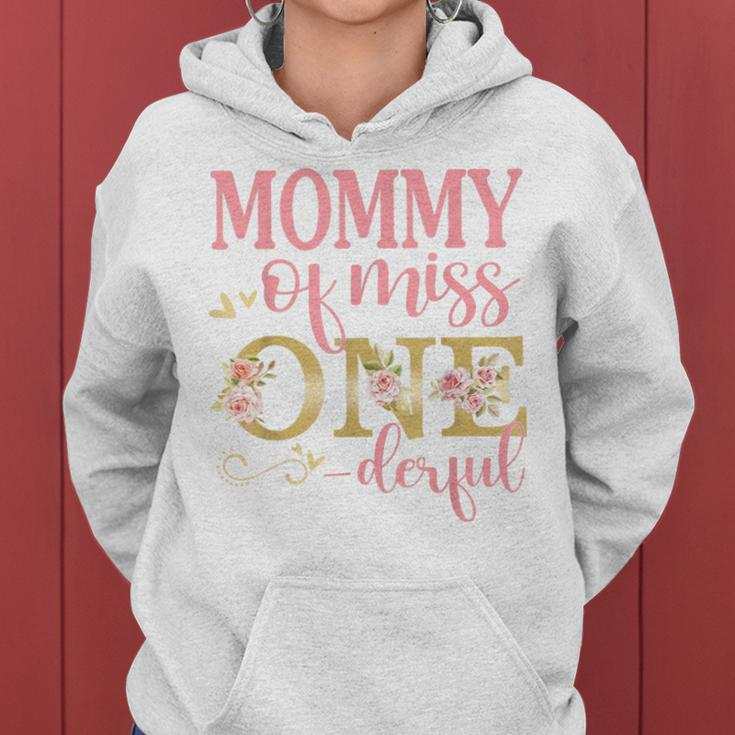 Mommy Of Little Miss Onederful 1St Birthday Family Party Women Hoodie