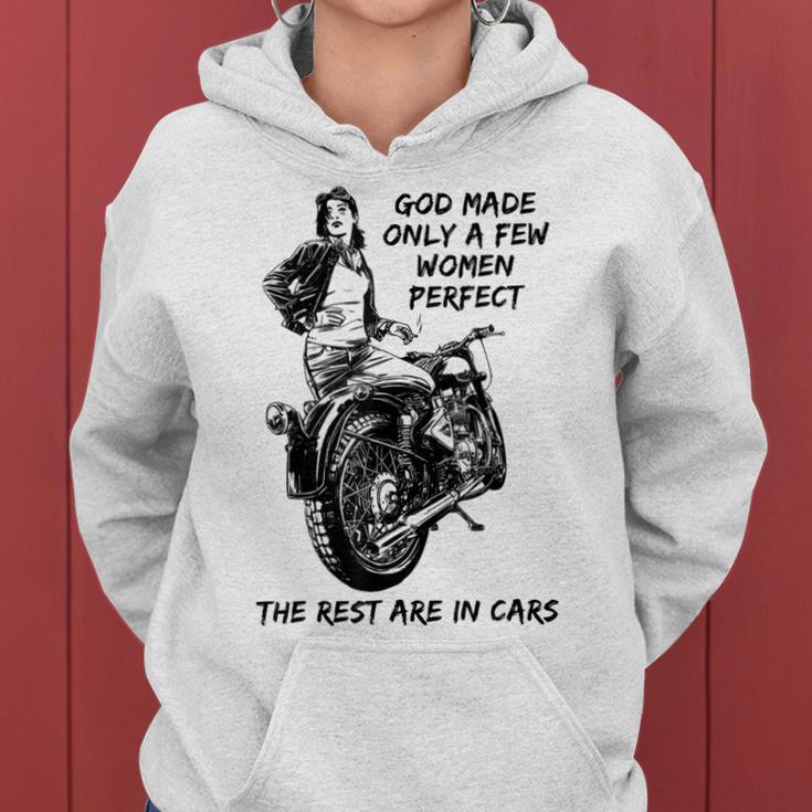 Motorrad Fahrerin Babe Lady Vintage Retro Bikerin Biker Frauen Hoodie