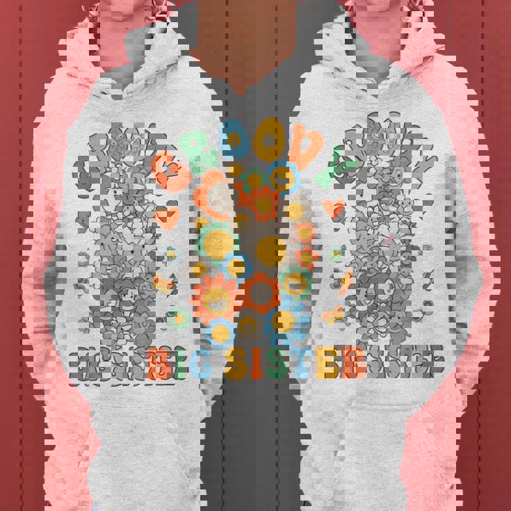 Retro Groovy Big Sister Groovy Birthday Matching Family Women Hoodie