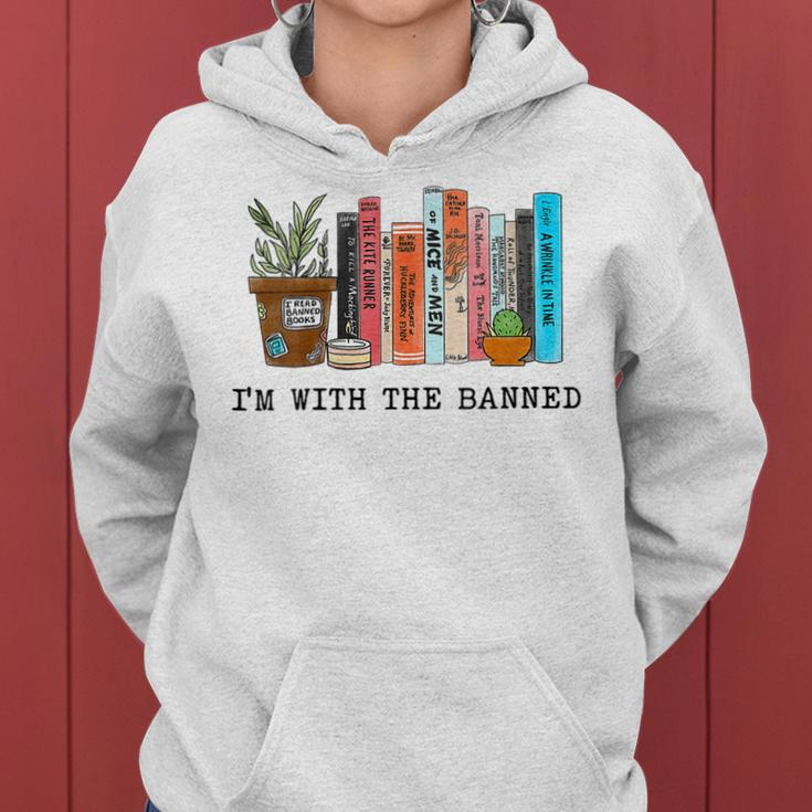 Womens Im With The Banned Books I Read Banned Books Lovers Women Hoodie