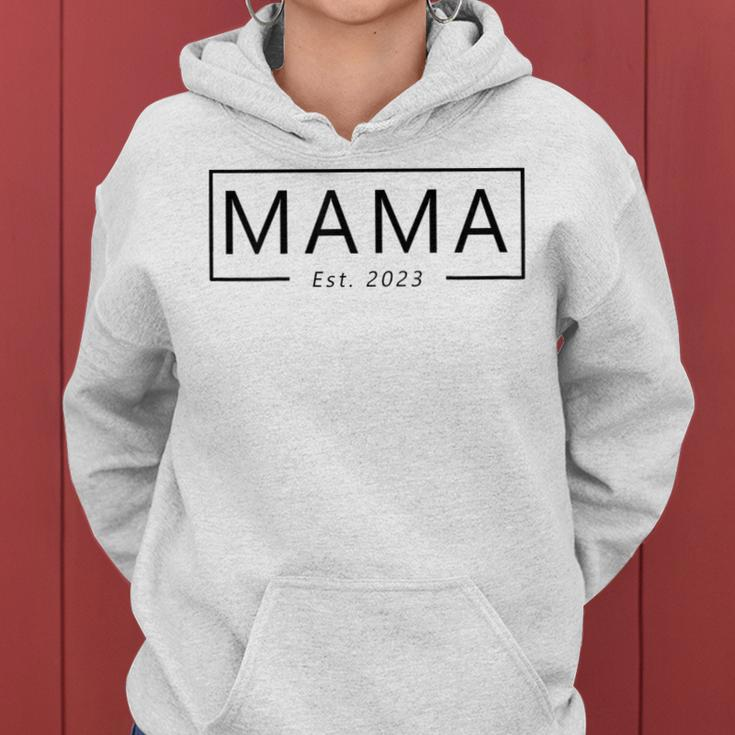 Womens Mama Est 2023 Promoted To Mommy Mothers Day 2023 Women Hoodie