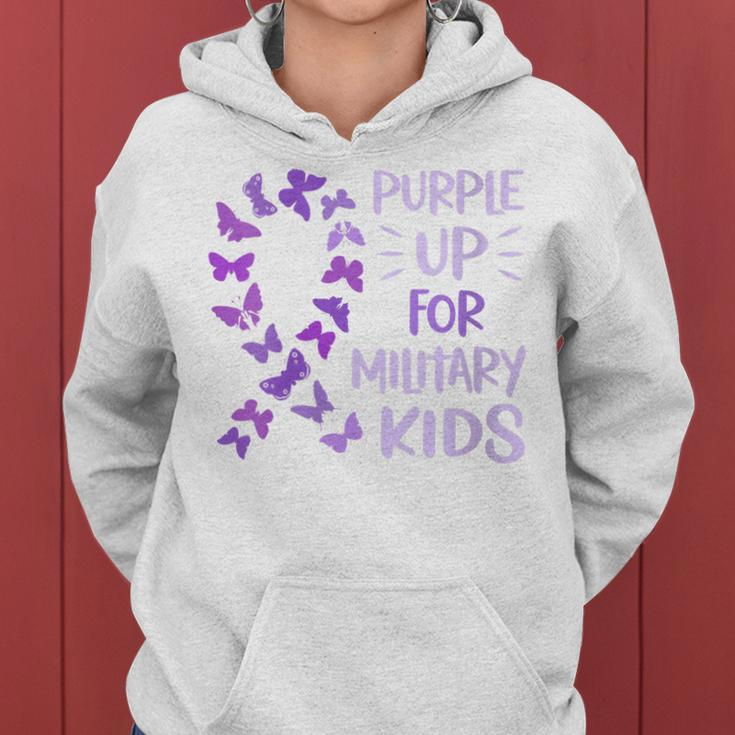 Womens Purple Up Military Child Butterfly - Military Brats Month Women Hoodie