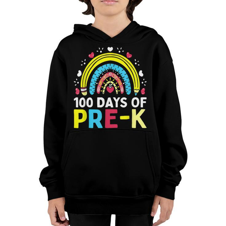 100 Days Of Pre K Happy 100Th Day Of School Teacher Kids  Youth Hoodie