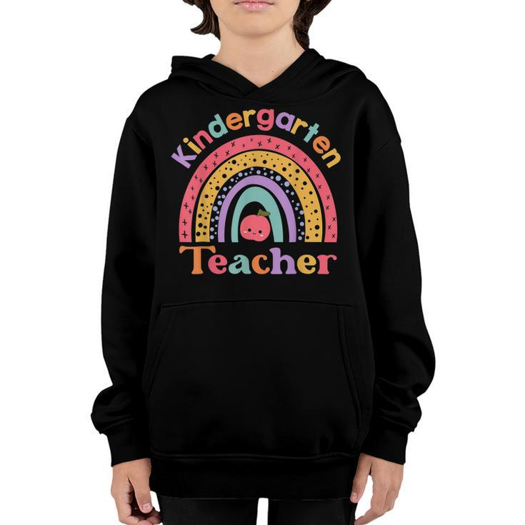 100 Days Of School Cute Rainbow Kindergarten Back To School  Youth Hoodie