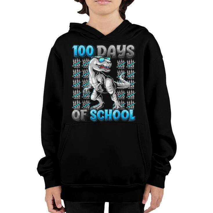 100 Days Of School Trex 100 Days Smarter 100Th Day Of School  V3 Youth Hoodie