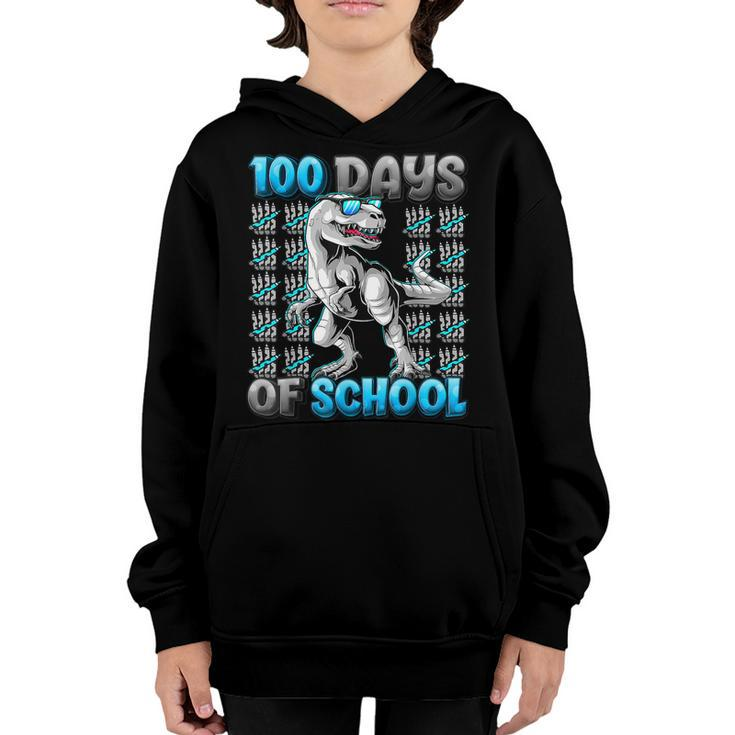 100 Days Of School Trex 100 Days Smarter 100Th Day Of School Youth Hoodie