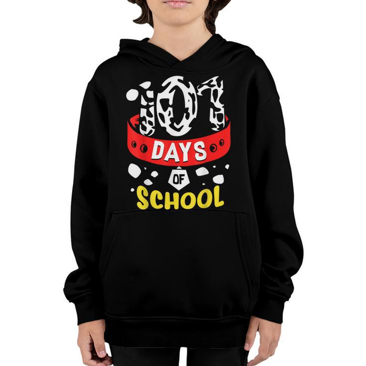 101 School Days Tshirt Dalmatian Dog 100Th Sayings T Shirt Youth Hoodie
