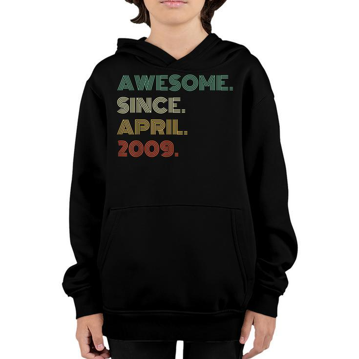 14 Years Old Awesome Since April 2009 14Th Birthday Boy Girl Youth Hoodie