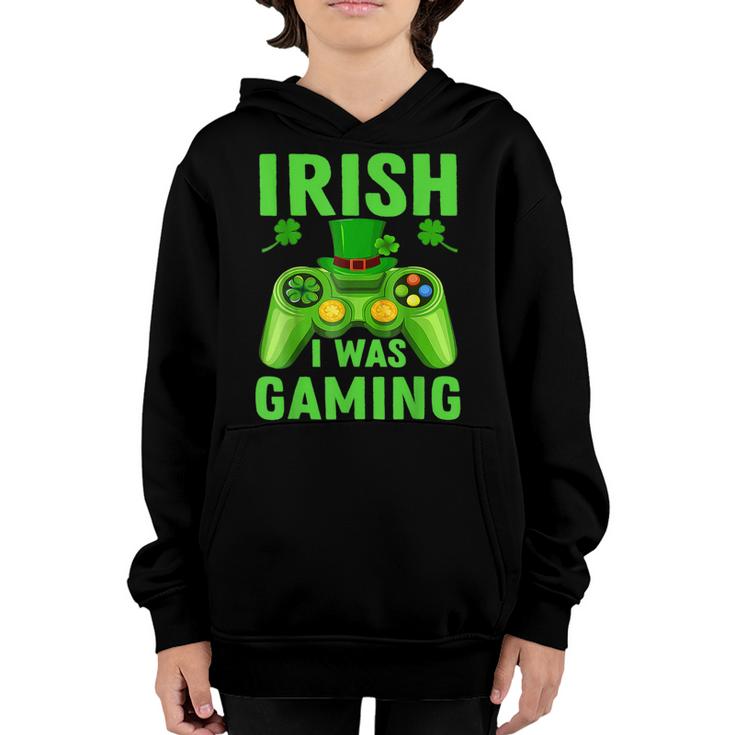 Irish I Was Gaming Funny St Patricks Day Video Gamer Cute  Youth Hoodie