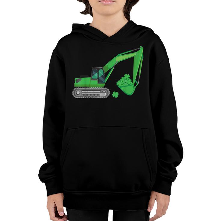 St Patricks Day Crane Truck Construction Toddler Kids Boys  Youth Hoodie
