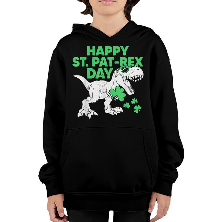 Happy St Pat Rex Day  St Patricks Dinosaur Toddler Boys  V2 Youth Hoodie