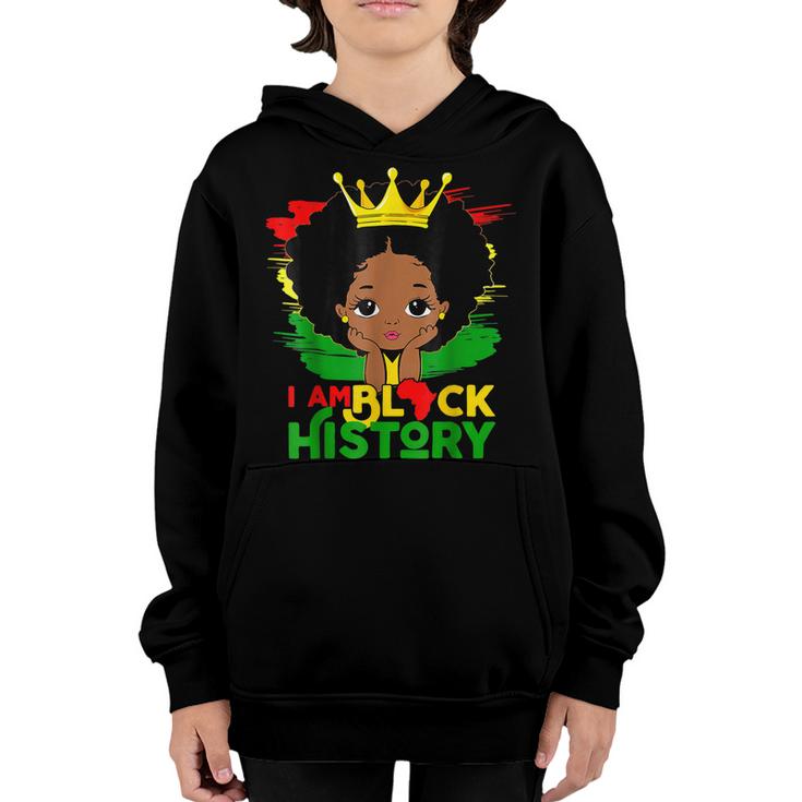 Black Melanin Girl I Am Black History Month Kids  V2 Youth Hoodie