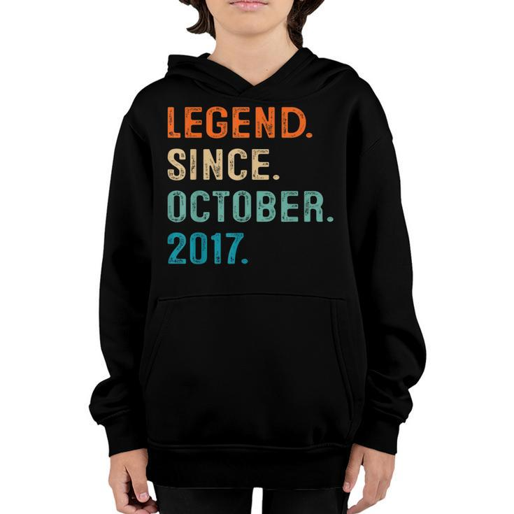 5 Years Old Gifts 5Th Birthday Boy Legend Since October 2017  V2 Youth Hoodie