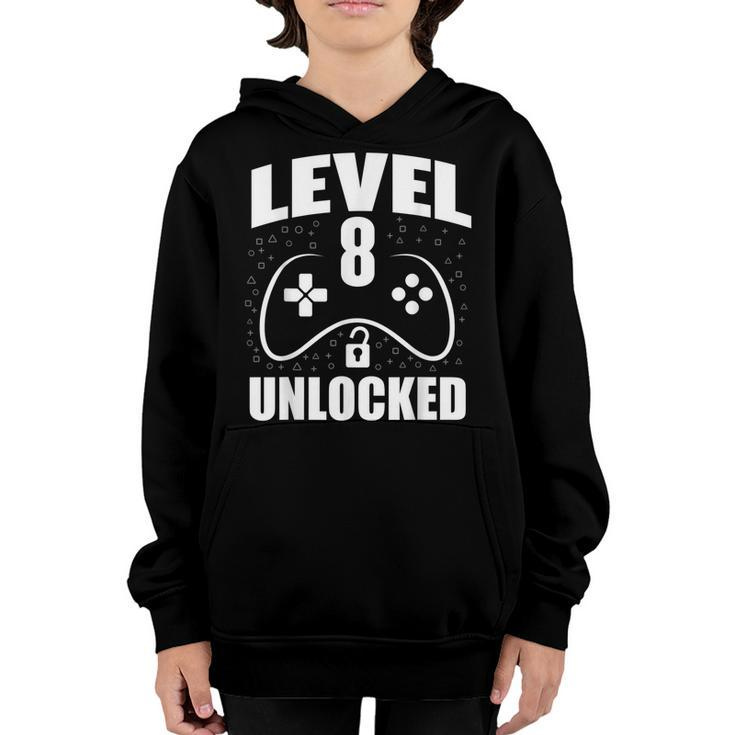 8Th Birthday Gaming Gamer 8 Years Old Bday  Youth Hoodie