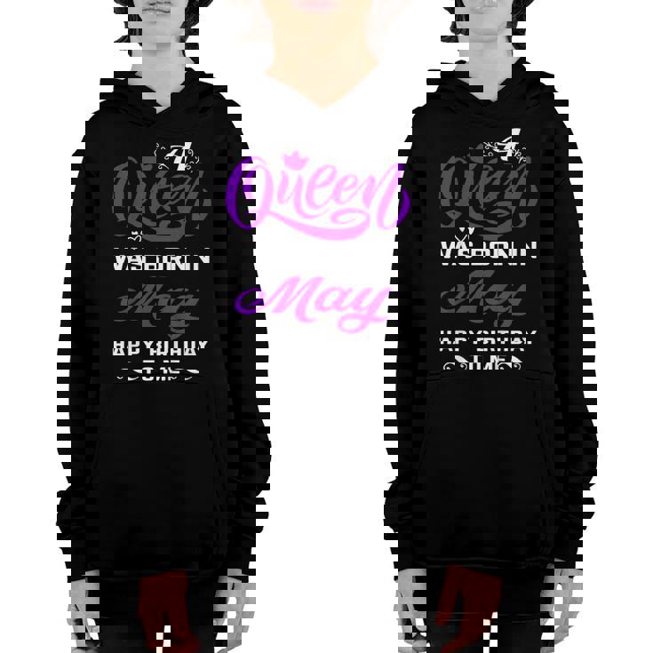 A Queen Was Born In May Happy Birthday To Me Shirts For Girl Youth Hoodie
