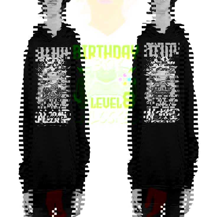 Birthday Boys Level 8 Unlocked Video Gamer Birthday  Youth Hoodie