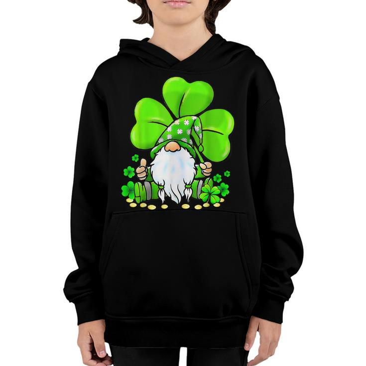 Cute Gnome Lucky Shamrock Clover St Patricks Day Boys Girls  Youth Hoodie