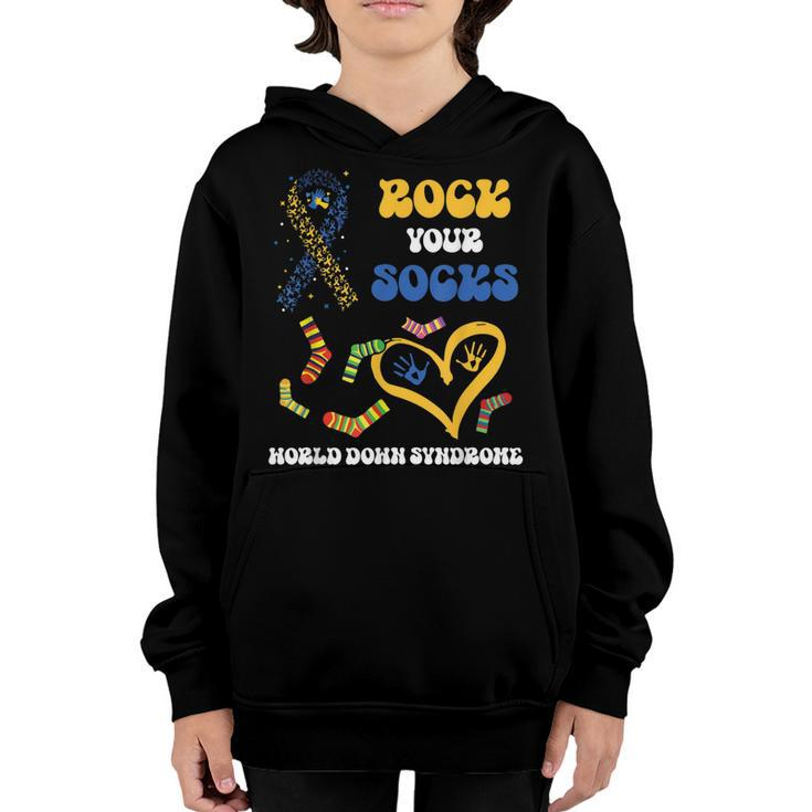 Down Syndrome Awareness Rock Your Socks T21 Man Woman Kids  Youth Hoodie