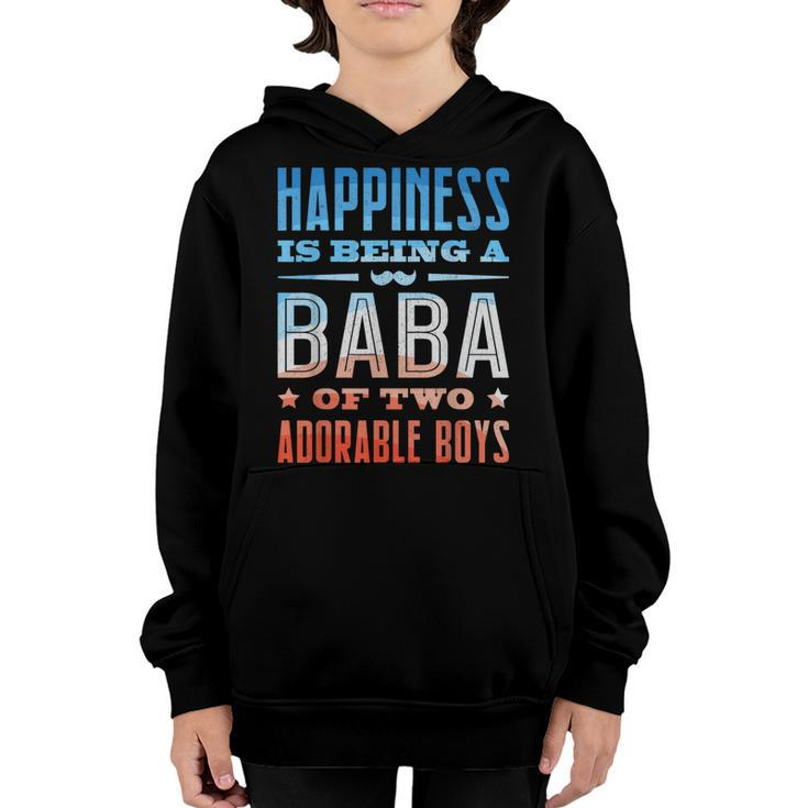 Funny Arabic Dad Baba Of Two Boys Arab Best Baba Ever Retro Youth Hoodie