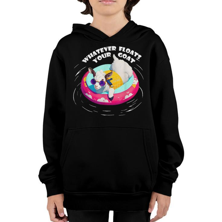 Funny Cute Baby Goat Kid - Whatever Floats Your Goat  Youth Hoodie