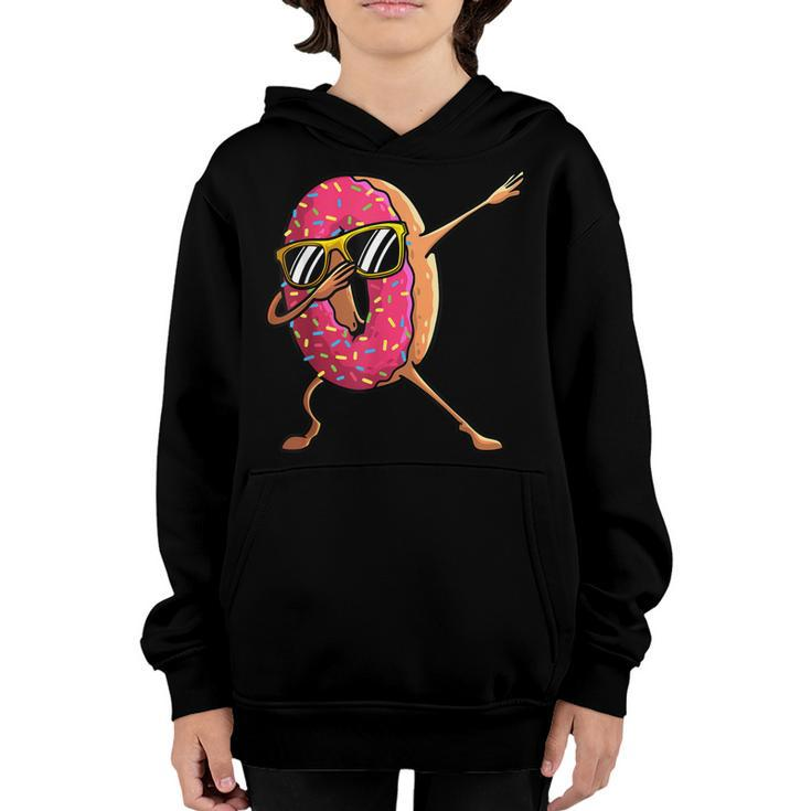 Funny Donut Designs For Boys Kids Girl Hip-Hop Dabbing Donut Youth Hoodie
