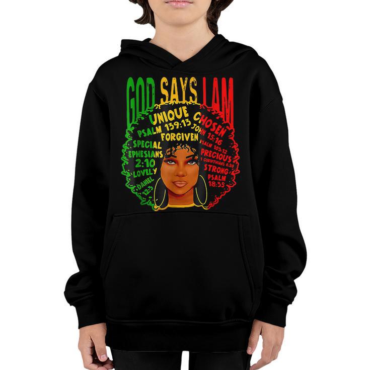 I Am Black History Month Black Melanin Kids Girl Toddler Youth Hoodie Thegiftio UK