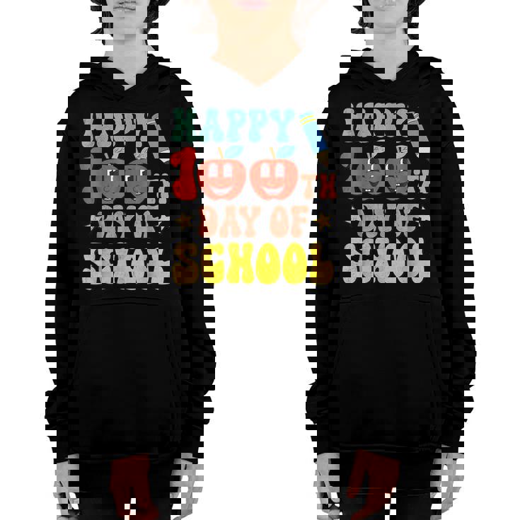 Groovy 100 Day Of School Teachers Kids Happy 100 Days Boys Youth Hoodie
