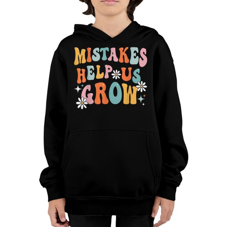Groovy Growth Mindset Positive Retro Teacher Back To School Youth Hoodie