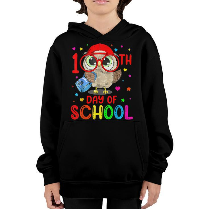 Happy 100 Days Of School Cute Owl Teachers 100 Days Smarter Youth Hoodie