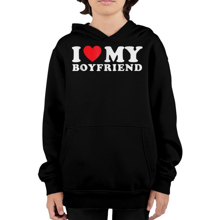 i love my boyfriend Heren Zwart T-Shirt Size S
