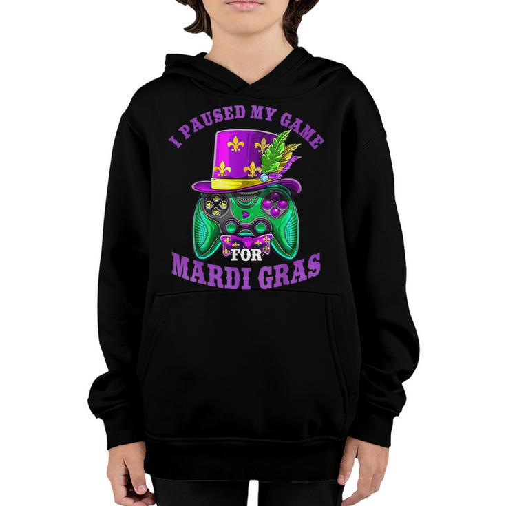 I Paused My Game For Mardi Gras Video Game Mardi Gras Youth Hoodie