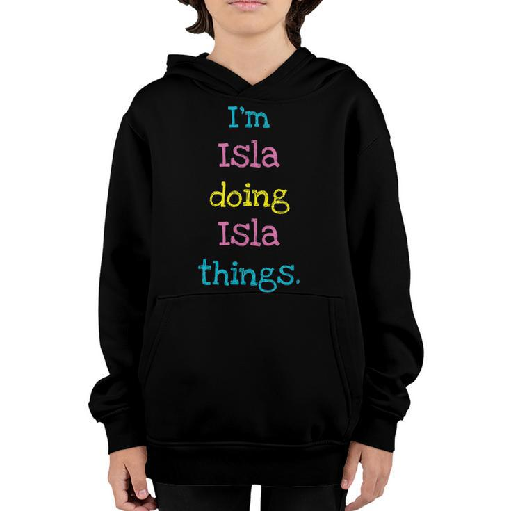 Isla Cute Personalized Text Kids Gift Top For Girls  Youth Hoodie