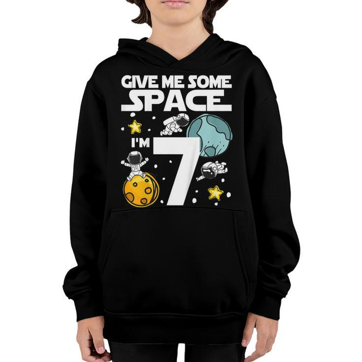 Kids 7 Year Old Outer Space BirthdayShirt Astronaut 7Th Gift Youth Hoodie