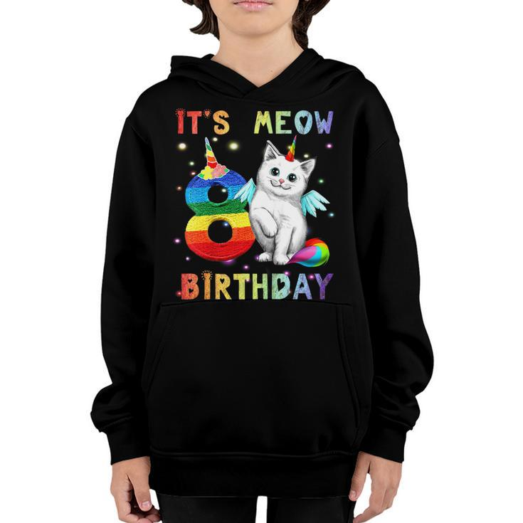 Kids Cute Kitten Kitty Cat 8Th Birthday Girl Shirt Kid Gift Youth Hoodie
