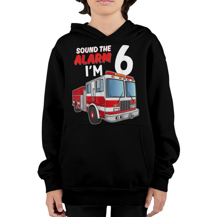 Kids Fire Truck Firefighter Boy 6Th Birthday 6 Years Old  Youth Hoodie