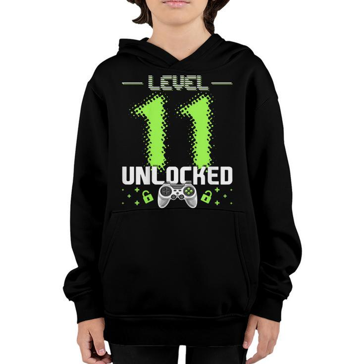 Level 11 Unlocked Video Gamer 11Th Birthday Gamer Gift Boys  Youth Hoodie