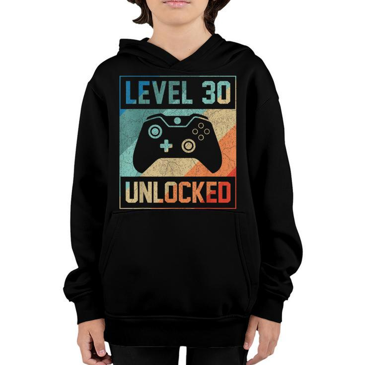 Level 30 Unlocked Shirt Video Gamer 30Th Birthday Gifts Tee  Youth Hoodie