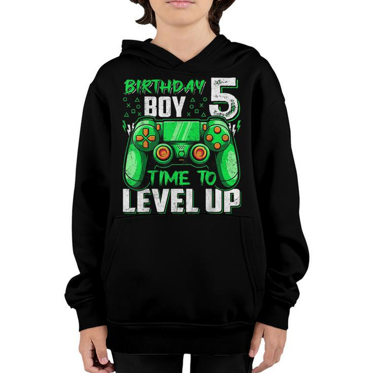 Level 5 Birthday Boy Gifts 5 Year Old Video Games Gaming  Youth Hoodie