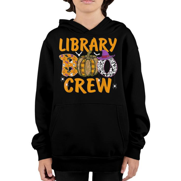Library Boo Crew School Librarian Halloween Library Book  V6 Youth Hoodie
